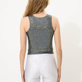 Black Glitter Tank Top