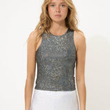 Black Glitter Tank Top