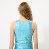 Blue Glitter Tank Top