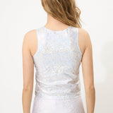 White Glitter Tank Top