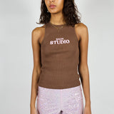 BB Rib Tank Brown/Pink