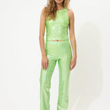 Green Glitter Tank Top