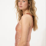 Orange Glitter Tank Top