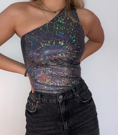 Black One Shoulder Top
